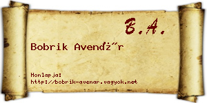 Bobrik Avenár névjegykártya